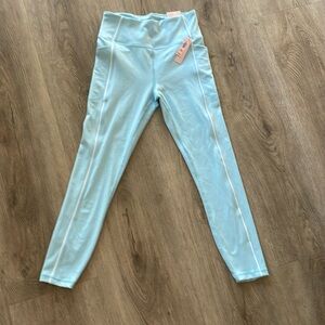 Leggings, blue, high rise, petite small, new with tags